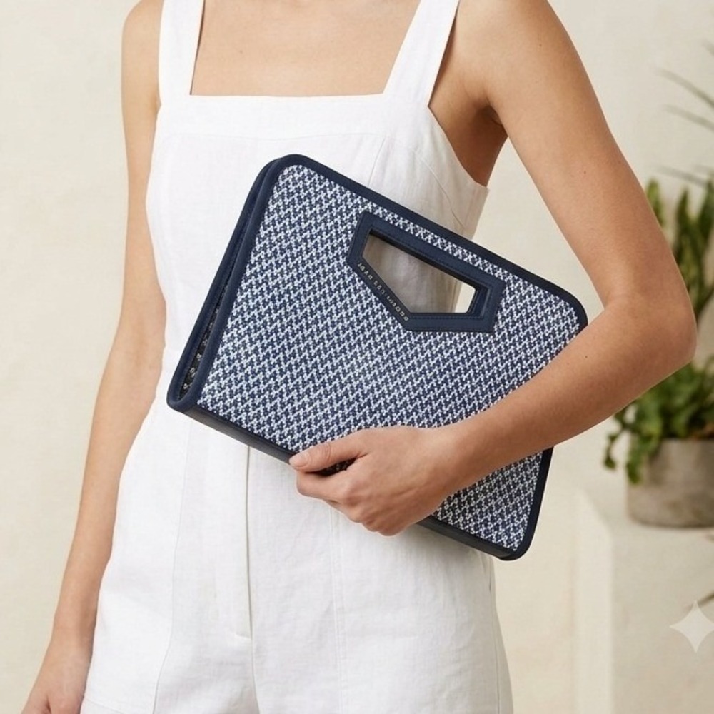 Marc‎ by Marc Jacobs Isle de Sea Blue Woven Clutch Boho Luxury *Flaws*